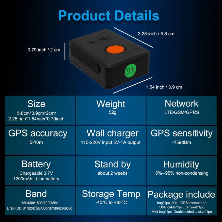 SinoTrack Car GPS Positioning Anti-Theft Device For Elderly, Children Pets, Specifications: 4G