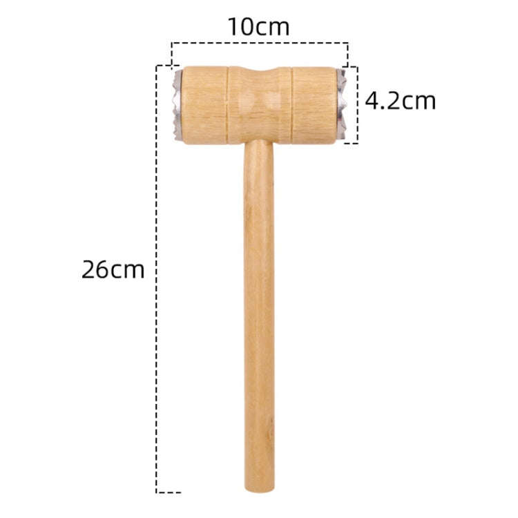 Multifunctional Double-Sided Wooden Handle Meat Hammer Kitchen Steak Tendon Breaker(Wooden Handle)