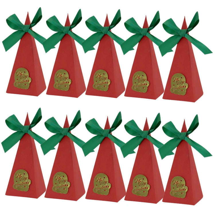 10pcs Christmas Candy Boxes Triangle New Year Party Xmas Gift Paper Packaging Box, Style: Gloves