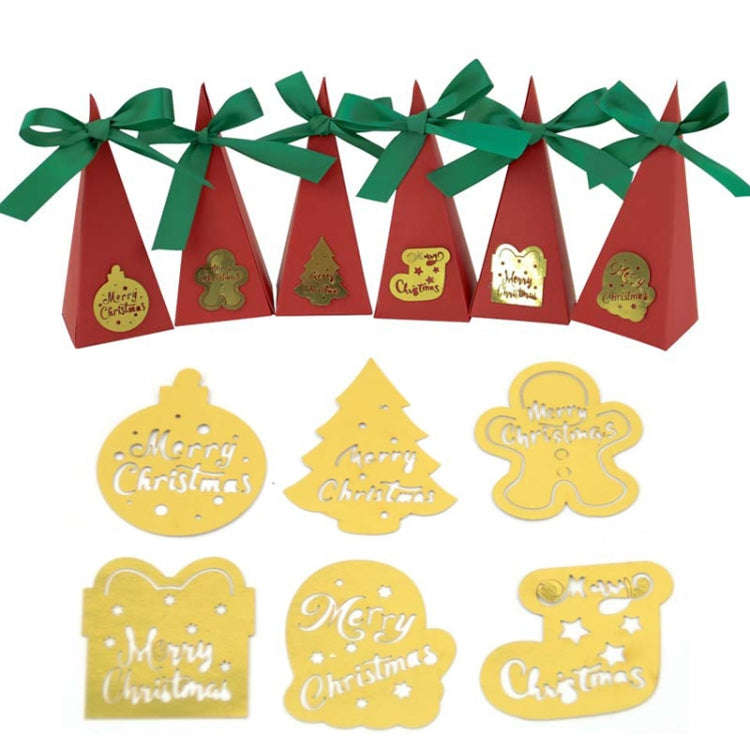 10pcs Christmas Candy Boxes Triangle New Year Party Xmas Gift Paper Packaging Box, Style: Xmas Tree