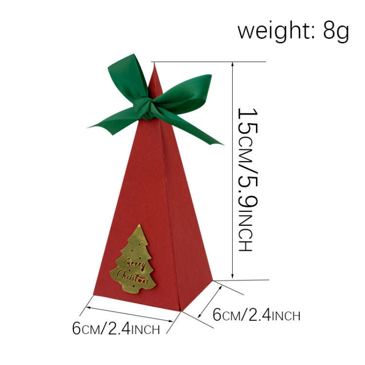 10pcs Christmas Candy Boxes Triangle New Year Party Xmas Gift Paper Packaging Box, Style: Gingerb...
