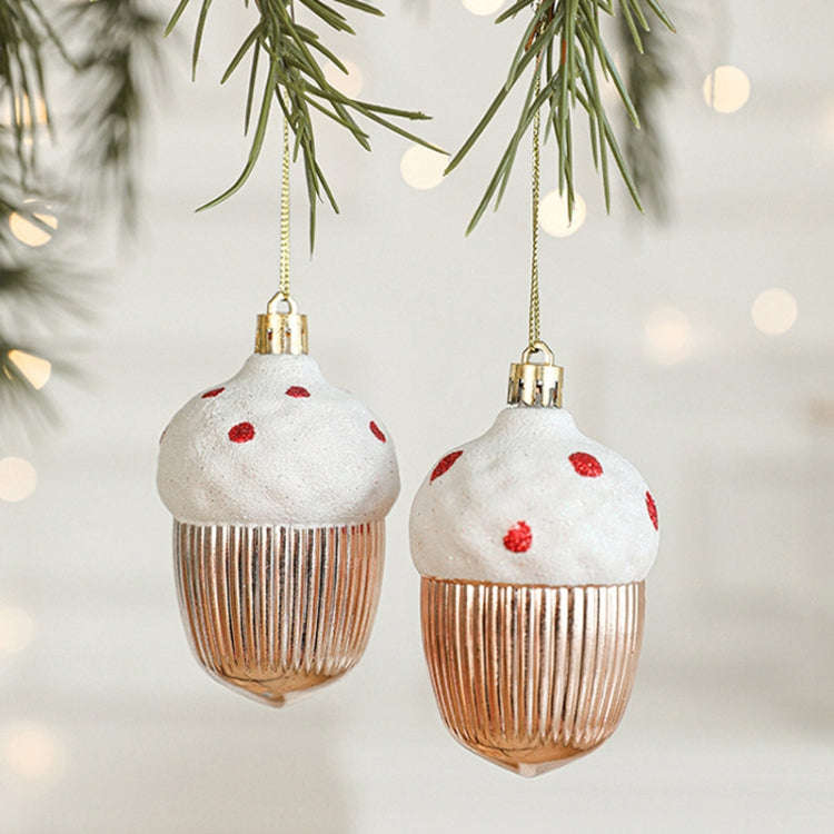 2pcs Christmas Decoration Christmas Tree Pendant Hanging Ornament, Style: Hazelnut