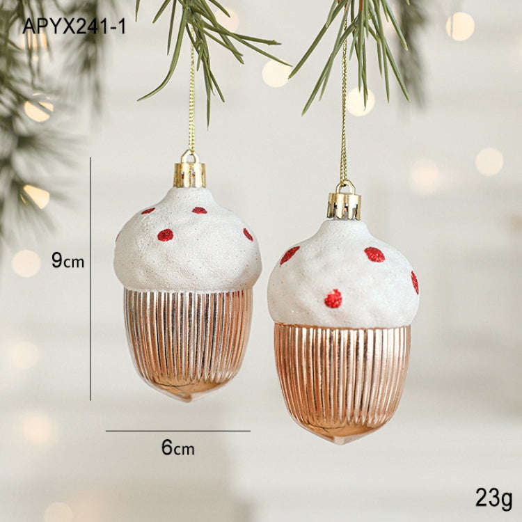 2pcs Christmas Decoration Christmas Tree Pendant Hanging Ornament, Style: Hazelnut