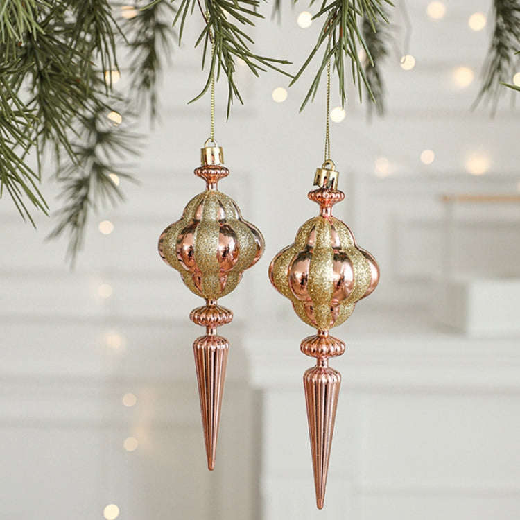 2pcs Christmas Decoration Christmas Tree Pendant Hanging Ornament, Style: Pointed Conch