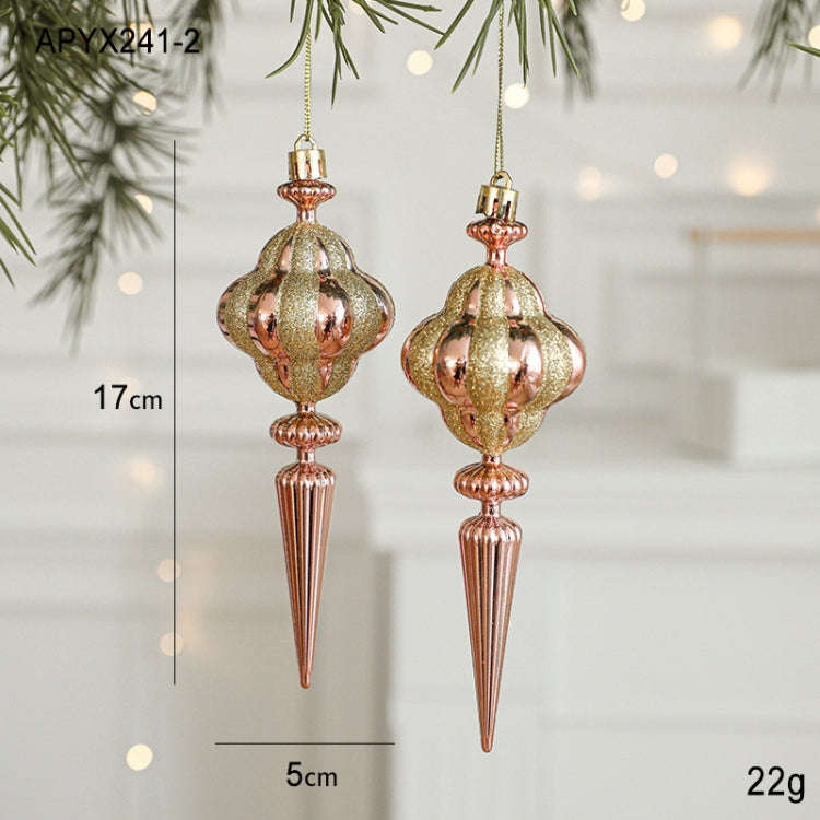 2pcs Christmas Decoration Christmas Tree Pendant Hanging Ornament, Style: Pointed Conch