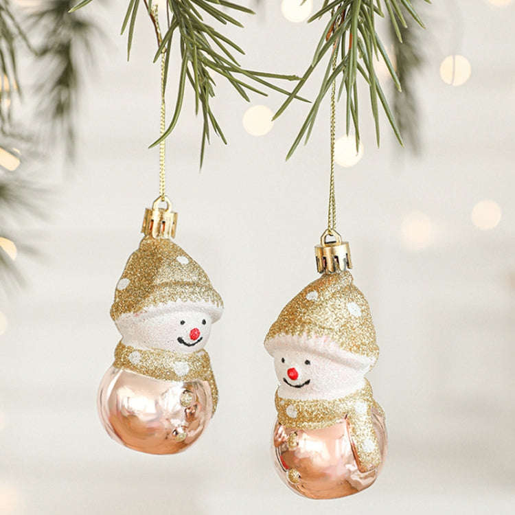 2pcs Christmas Decoration Christmas Tree Pendant Hanging Ornament, Style: Round Snowman