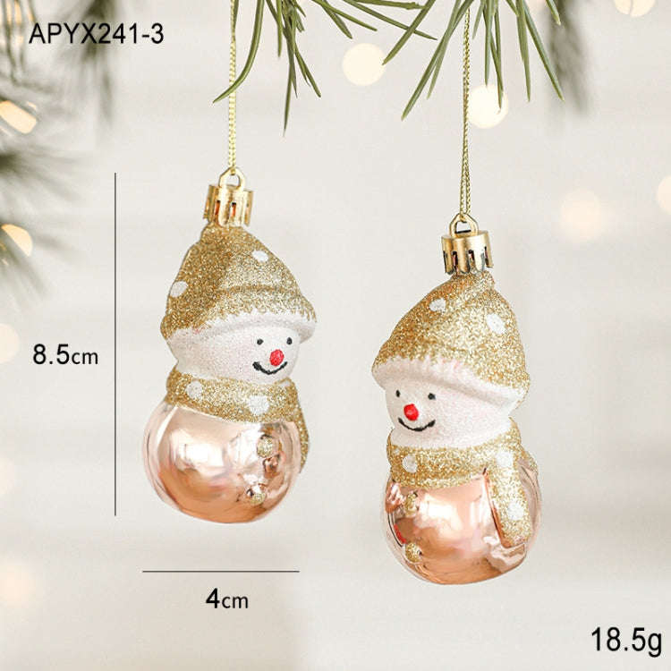 2pcs Christmas Decoration Christmas Tree Pendant Hanging Ornament, Style: Round Snowman