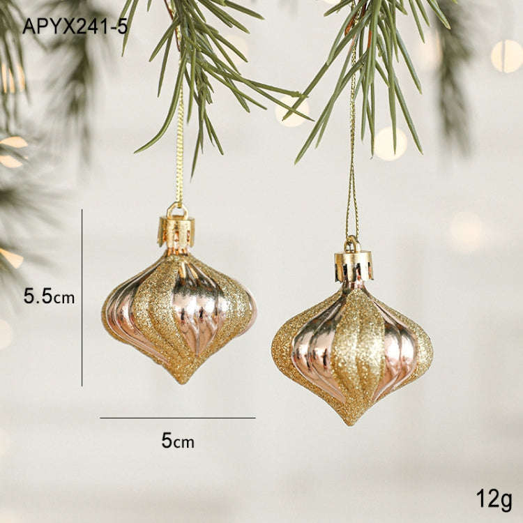2pcs Christmas Decoration Christmas Tree Pendant Hanging Ornament, Style: Onion Heads