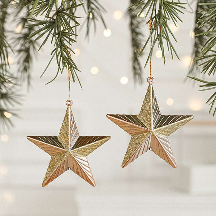 2pcs Christmas Decoration Christmas Tree Pendant Hanging Ornament, Style: Pentagram