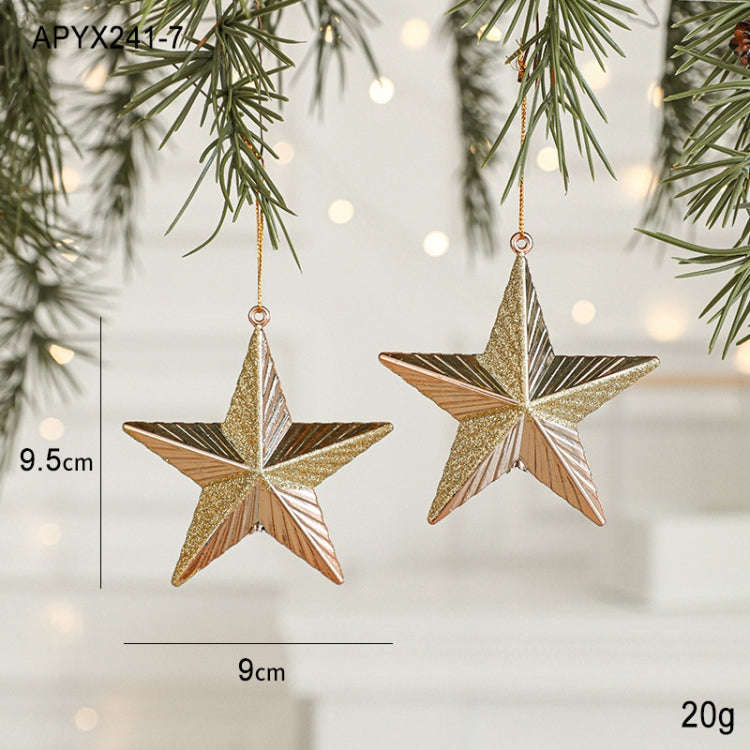 2pcs Christmas Decoration Christmas Tree Pendant Hanging Ornament, Style: Pentagram
