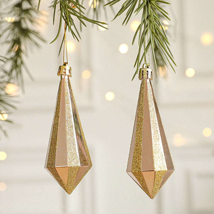 2pcs Christmas Decoration Christmas Tree Pendant Hanging Ornament, Style: Diamond Pendant