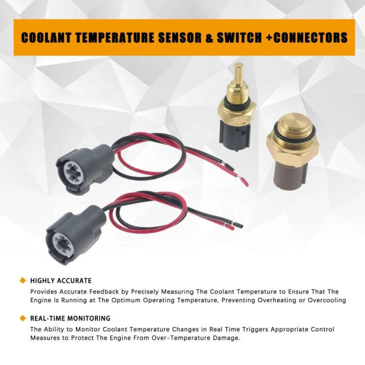For Honda Civic Radiator Coolant Fan Switch Temperature Sensor Plus Wiring Harness(1set)