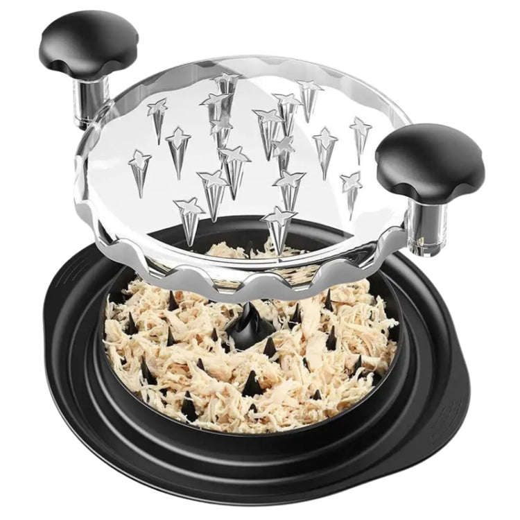 Chicken Shredder Machine With Transparent Lid Anti-Slip Meat Shredder Tool(Black)