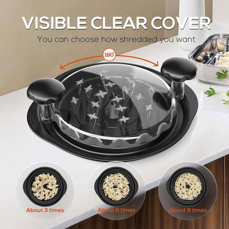 Chicken Shredder Machine With Transparent Lid Anti-Slip Meat Shredder Tool(Black)