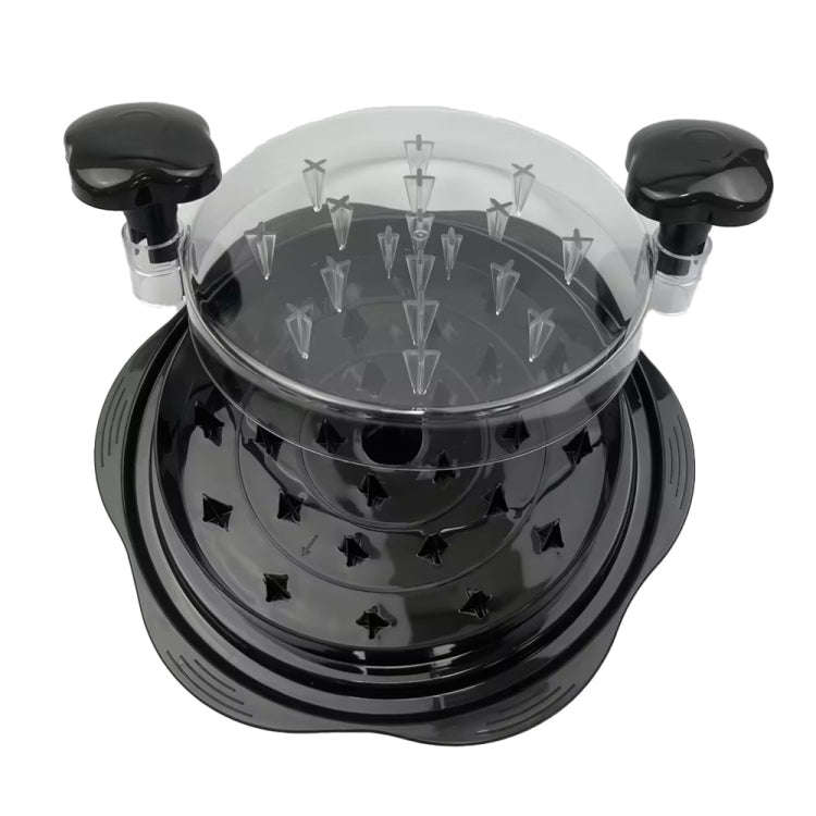 10 Inch Chicken Shredder Machine With Transparent Lid Anti-Slip Meat Shredder Tool(Round Cover Bl...