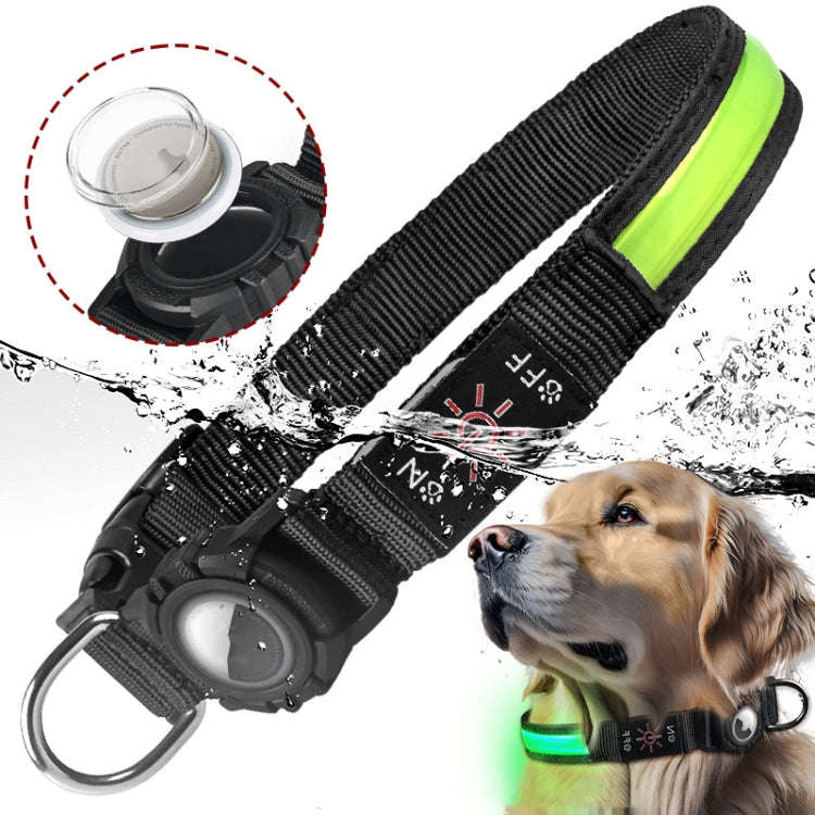 For AirTag Dog Collar LED Waterproof Quick Release Collar, Size: S(Pink)