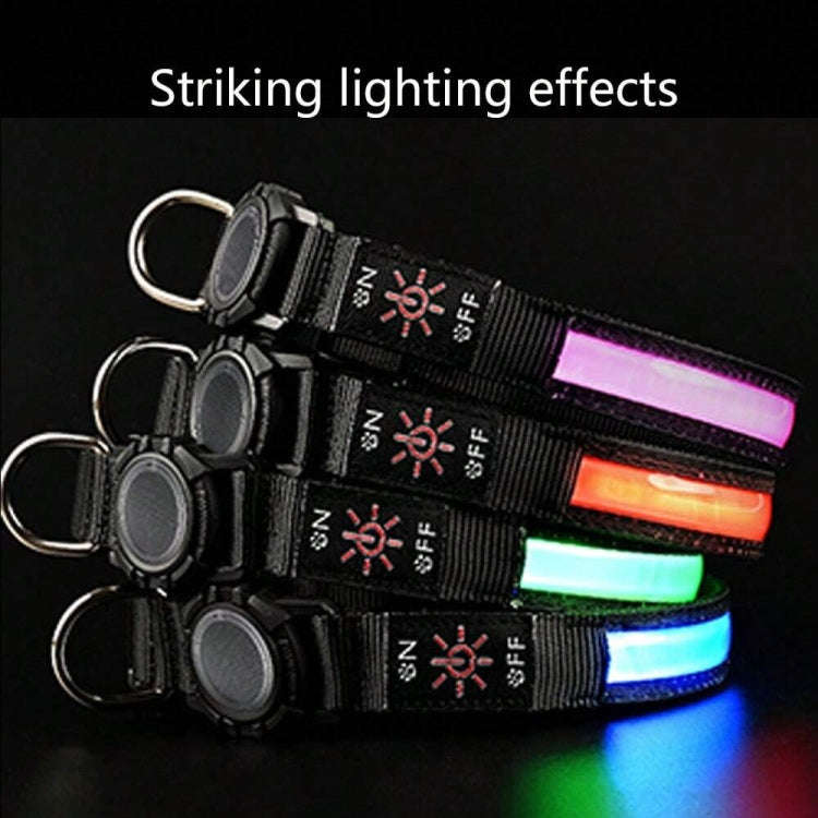 For AirTag Dog Collar LED Waterproof Quick Release Collar, Size: S(Pink)