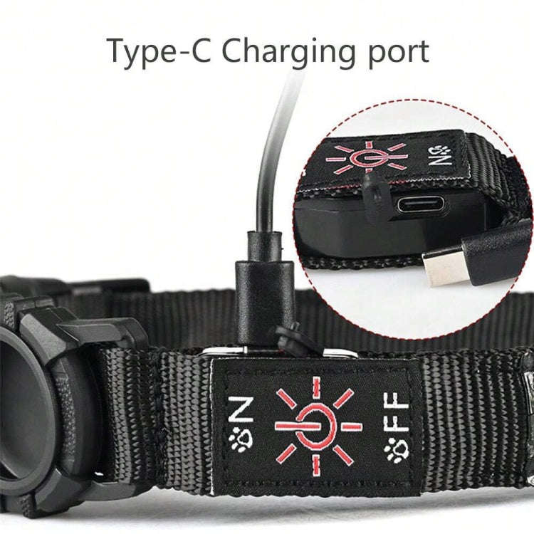 For AirTag Dog Collar LED Waterproof Quick Release Collar, Size: S(Pink)