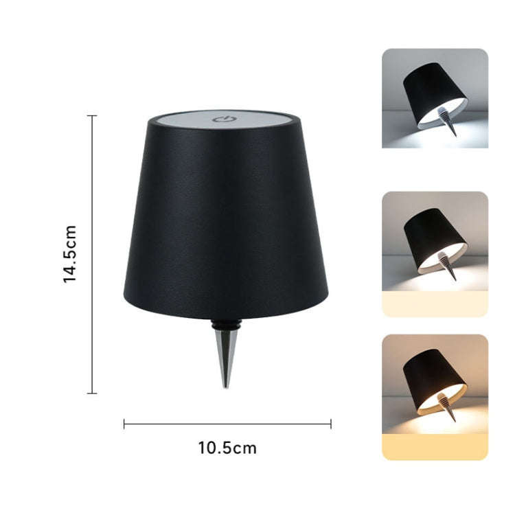 LED Rechargeable Ambient Table Lamp Tri-color Dimmable Wireless Wine Bottle Lamp Bar Light, Size:...