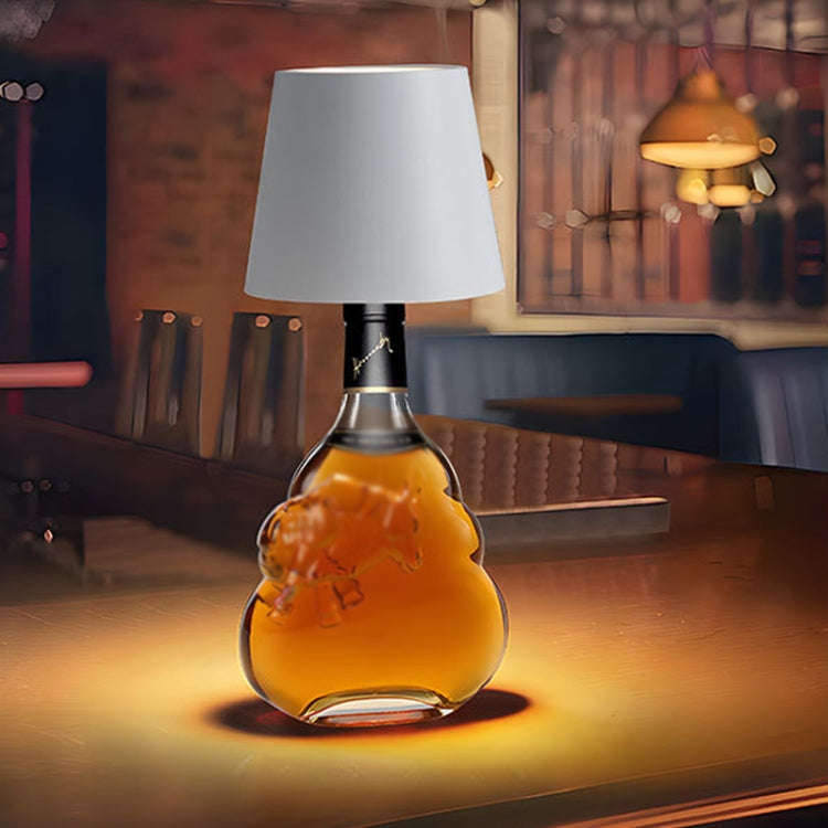 LED Rechargeable Ambient Table Lamp Tri-color Dimmable Wireless Wine Bottle Lamp Bar Light, Size:...