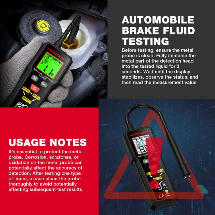 HABOTEST Automobile Motorcycle Brake Fluid Moisture Tester