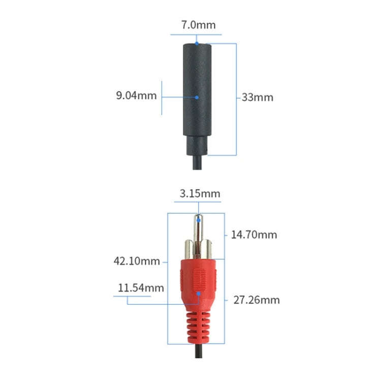 Audio Cable 3.5mm Female To 2RCA Double Lotus Head Speaker Connection Cable(0.23m)