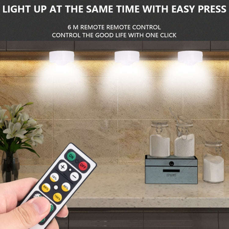 Remote Control Induction Night Light Bedroom Wardrobe LED Push-Button Light(2 Remote Controls + 3...