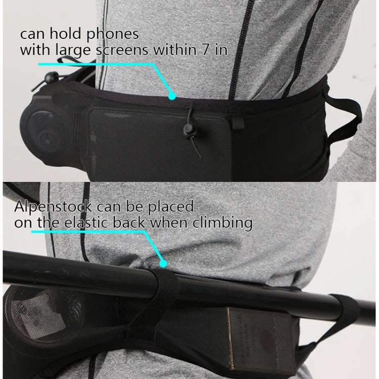 Close-fitting Sports Waist Bag Lightweight Marathon Running Belt, Size: L(Retro Black)