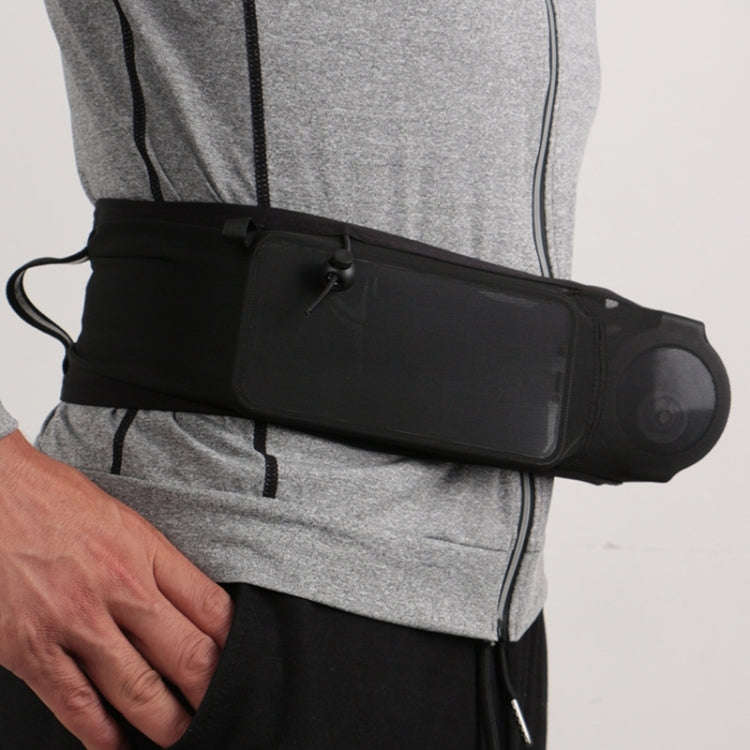 Close-fitting Sports Waist Bag Lightweight Marathon Running Belt, Size: L(Retro Black)