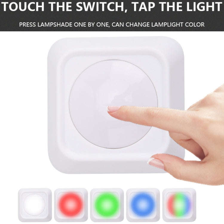 Remote Control Night Light LED Bedside Cabinet RGB Colorful Pat Light(2 Remote Controls + 6 Lights)