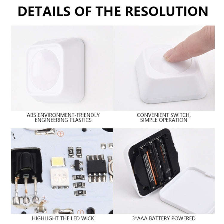 Remote Control Night Light LED Bedside Cabinet RGB Colorful Pat Light(2 Remote Controls + 6 Lights)