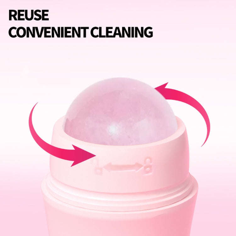 Natural Rose Quartz Face Oil Absorbing Roller Volcanic Stone Facial Skin Repair Cleansing Massage...