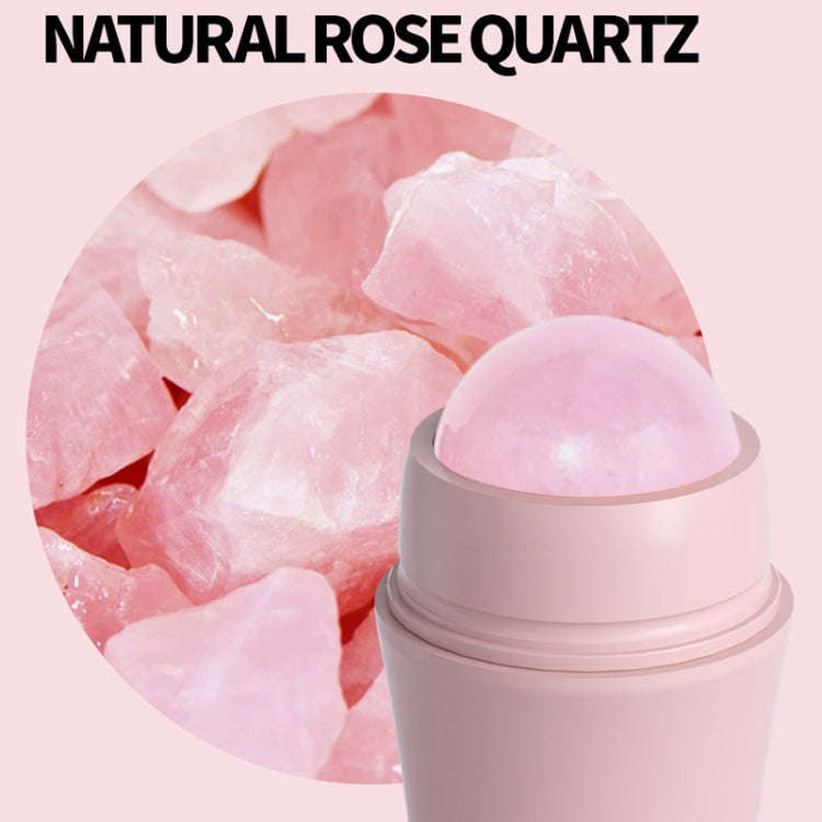 Natural Rose Quartz Face Oil Absorbing Roller Volcanic Stone Facial Skin Repair Cleansing Massage...