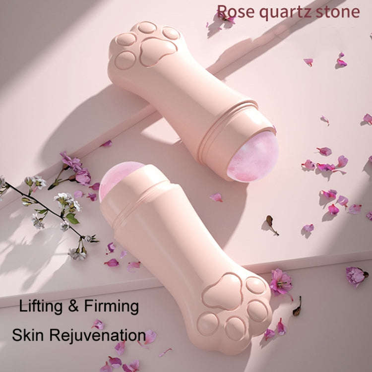 Natural Rose Quartz Face Oil Absorbing Roller Volcanic Stone Facial Skin Repair Cleansing Massage...