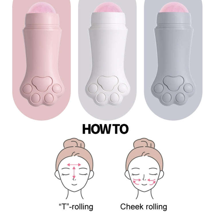 Natural Rose Quartz Face Oil Absorbing Roller Volcanic Stone Facial Skin Repair Cleansing Massage...