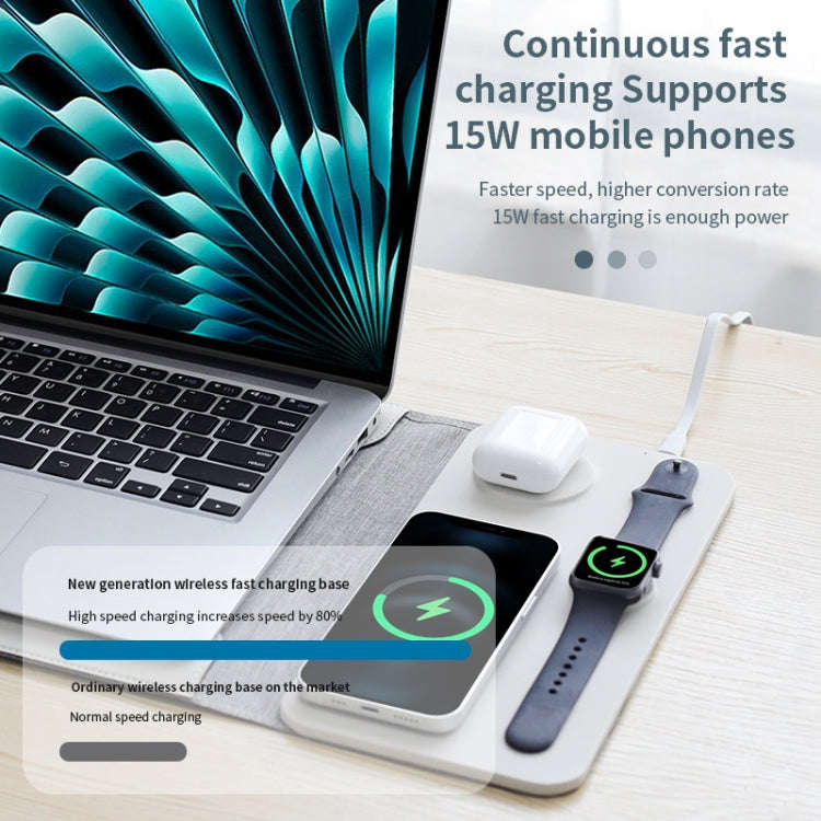 5 In 1 Laptop Sleeve With Wireless Charging Mouse Pad Desk Mat For 12-14 Inch Laptops(Black)