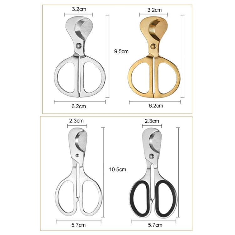 Portable Pill Cutter Stainless Steel Cigar Dispensing Scissors, Style: Round Hanlde Gold