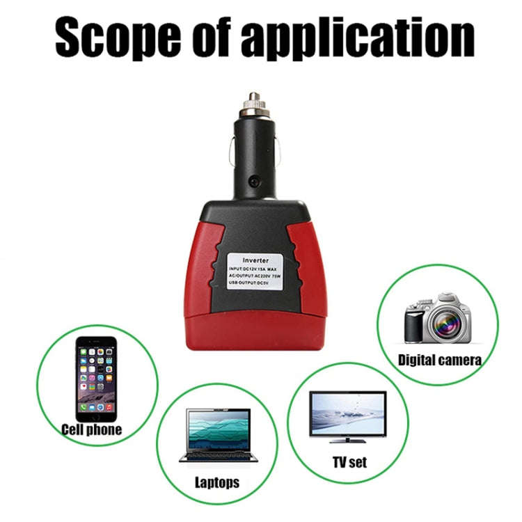 75W Car Inverter Voltage Conversion USB Port Charger, Color: 12 To 110V 0.5A Black