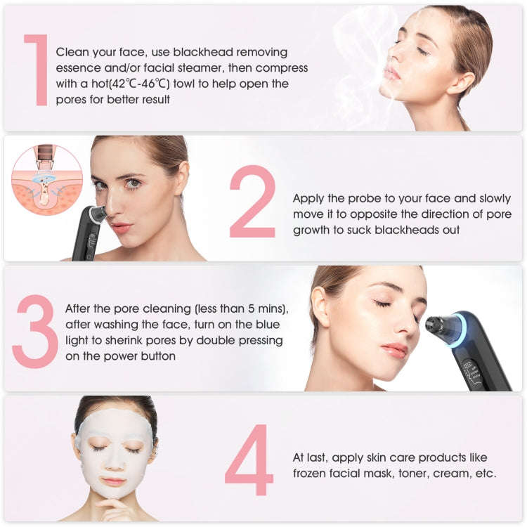 Electric Beauty Instrument Face Pore Remover Blackhead Acne Cleaner(Black)