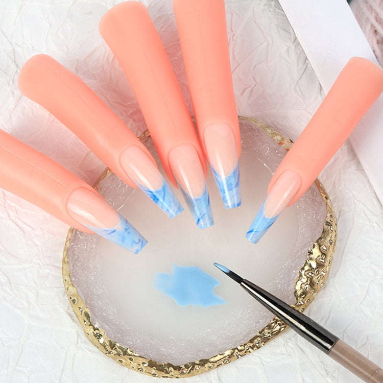 5pcs /Set Nail Art Silicone Fake Fingers Insertable Nail Piece Practice Finger Molds, Style: With...