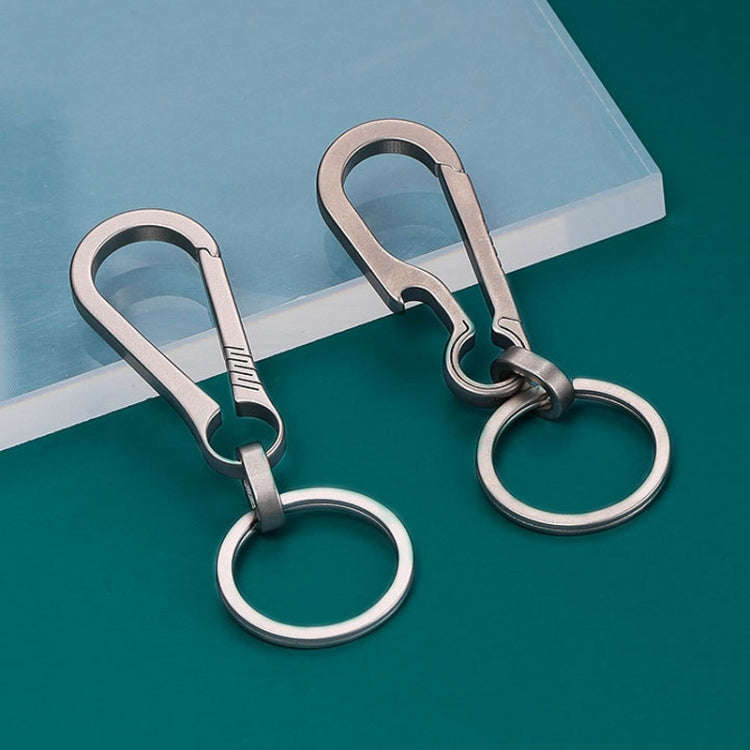 Titanium Alloy Car Keychain Multifunctional Simple Loss Prevention Belt Charm Ring, Style: Classi...