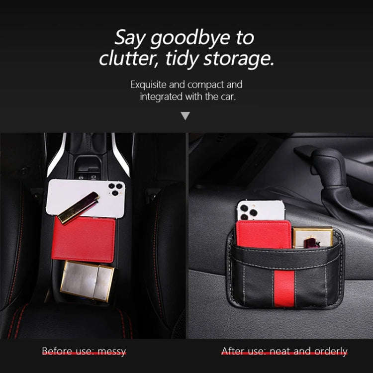 Multifunctional Car-Mounted Adhesive Mesh Bag For Storage Hanging Bags(Red)