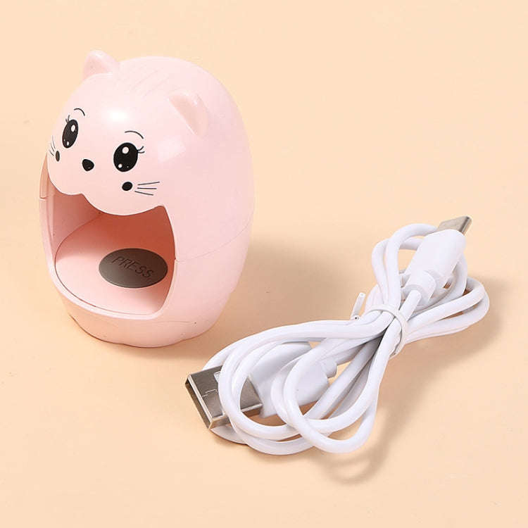 Mini LED Nail Light Therapy Lamp USB Quick Drying Nail Polish Baking Lamp(Pink)