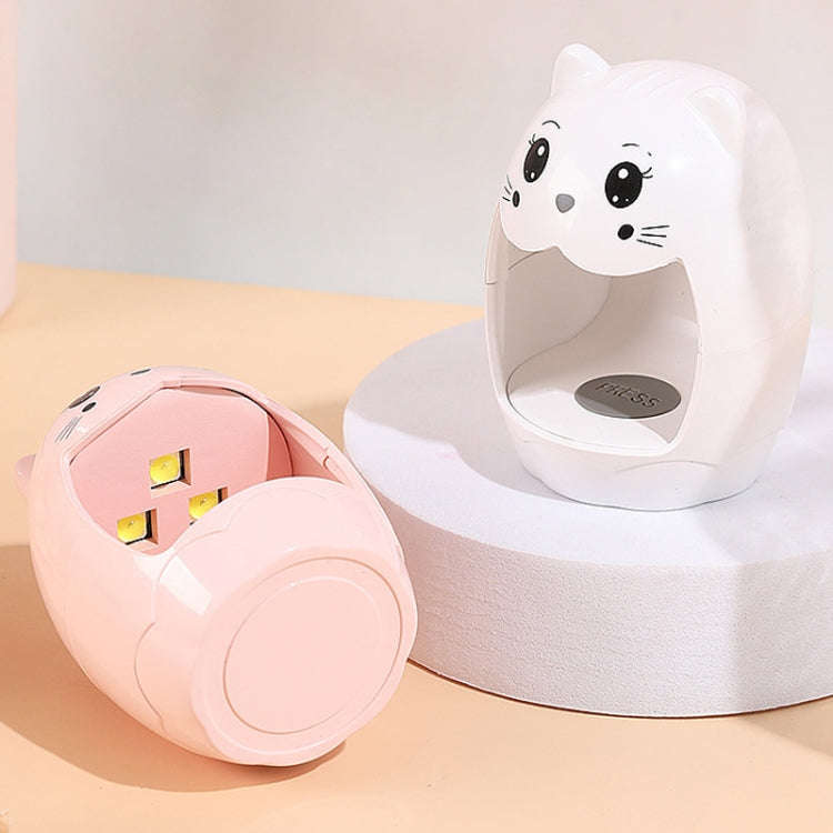 Mini LED Nail Light Therapy Lamp USB Quick Drying Nail Polish Baking Lamp(White)