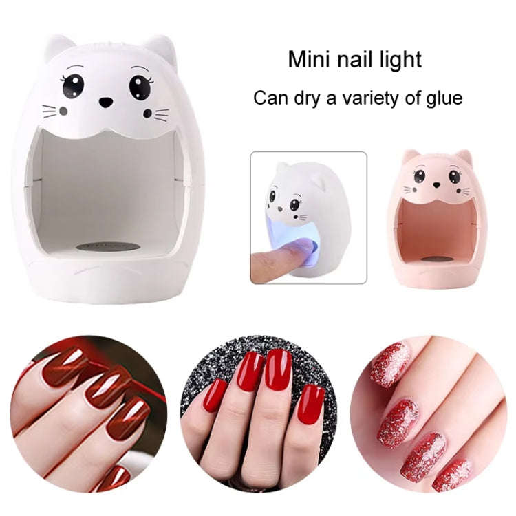 Mini LED Nail Light Therapy Lamp USB Quick Drying Nail Polish Baking Lamp(Pink)