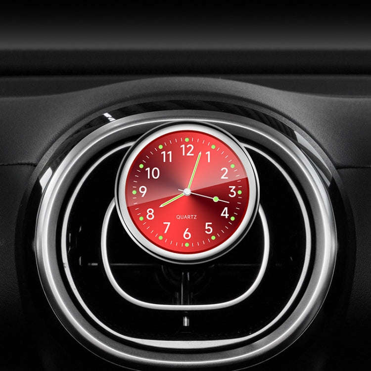 Car Digital Electronic Quartz Luminous Clock, Color: Ruby Red+Air Outlet Clip