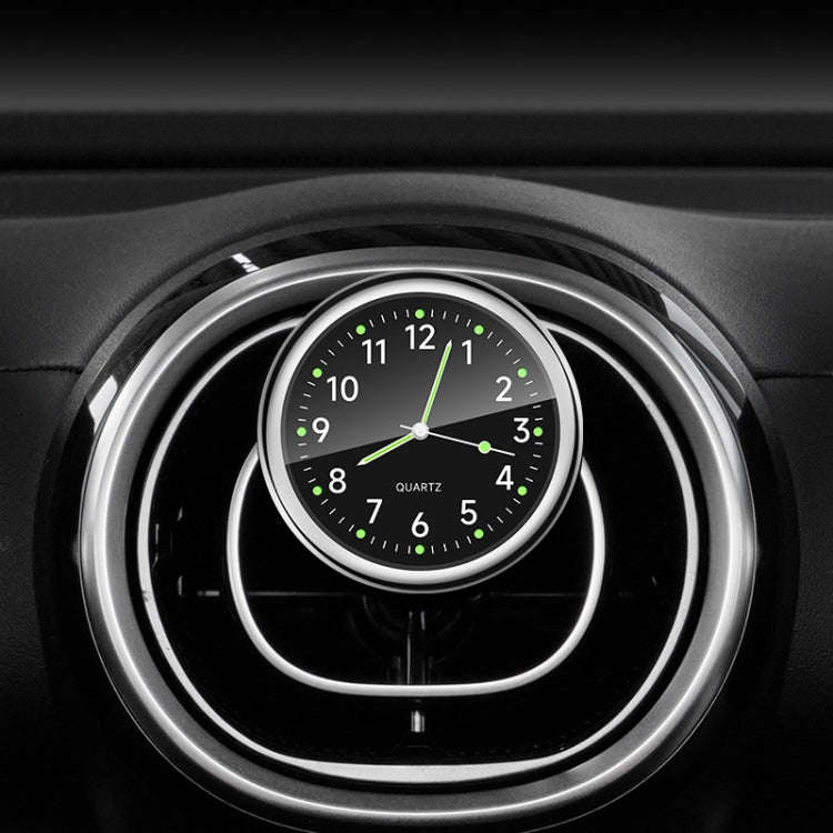 Car Digital Electronic Quartz Luminous Clock, Color: Black+Air Outlet Clip