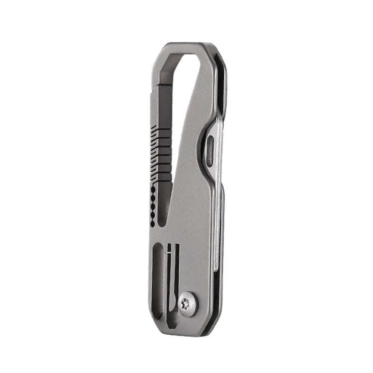 Multifunctional Titanium Keychain Outdoor Portable Defense Mini Folding Knife, Style: With Steel ...