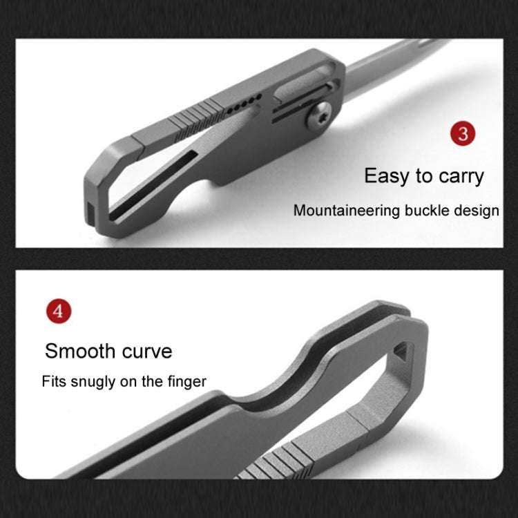 Multifunctional Titanium Keychain Outdoor Portable Defense Mini Folding Knife, Style: With Steel ...