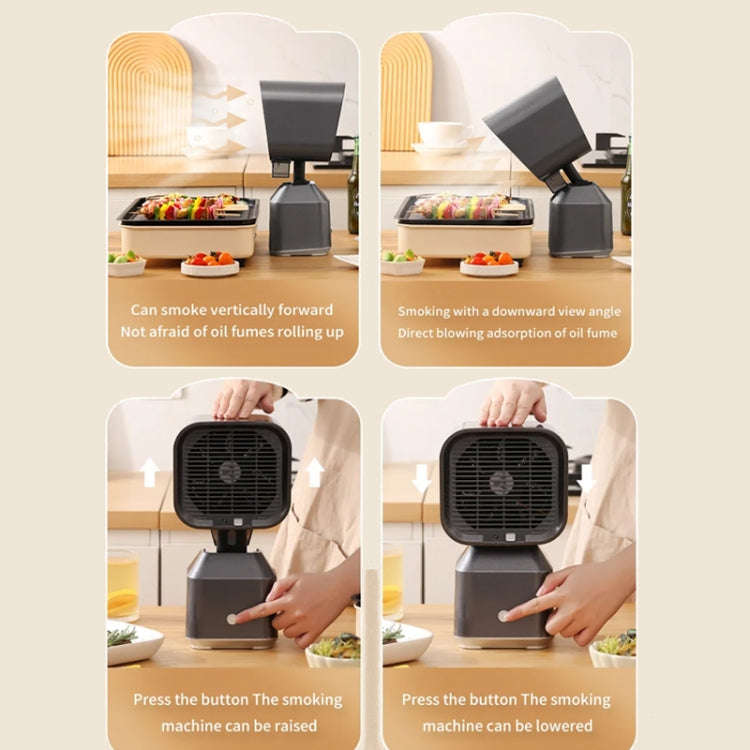 Desktop Range Hood Barbecue Small Movable Liftable Extractor Hood 2 Wind Speeds Adjust EU Plug